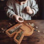 Wooden Piggy Bank for Boys or Girls