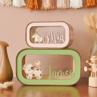 Personalized Wooden Money Box